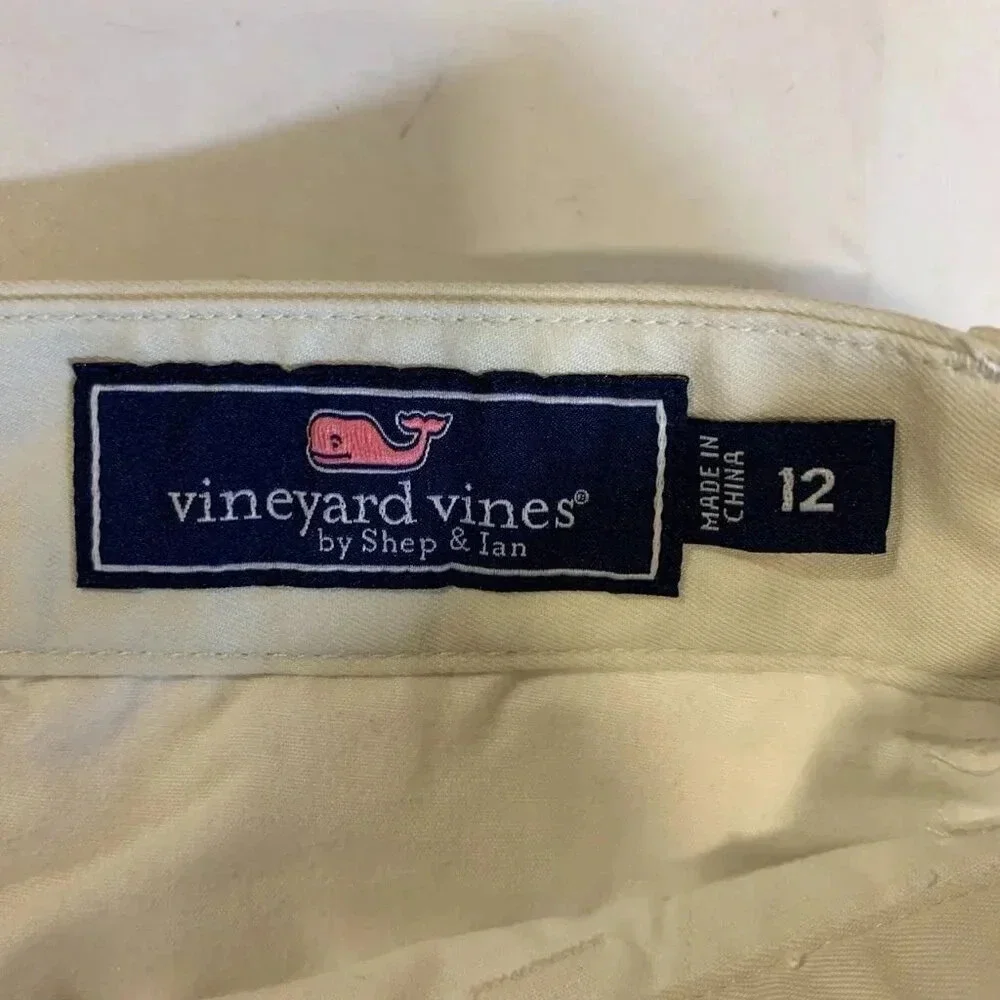 Vineyard Vines‎ Boys Flag Whale Embroidered Cotton Breaker Shorts Size 12